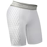 KOOPOW Women's Sliding Shorts Softball Sliding Pads Compression Padded Slider Shorts (X-Small, White