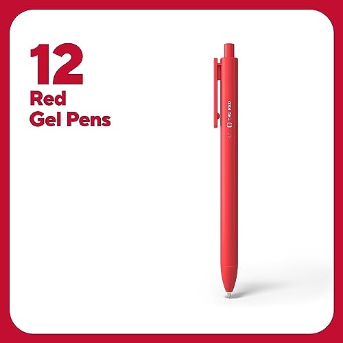 Bolígrafos Retráctiles de Gel TRU RED, Punta Media 0.7mm, Tinta Roja, Pack 12 miniatura 2