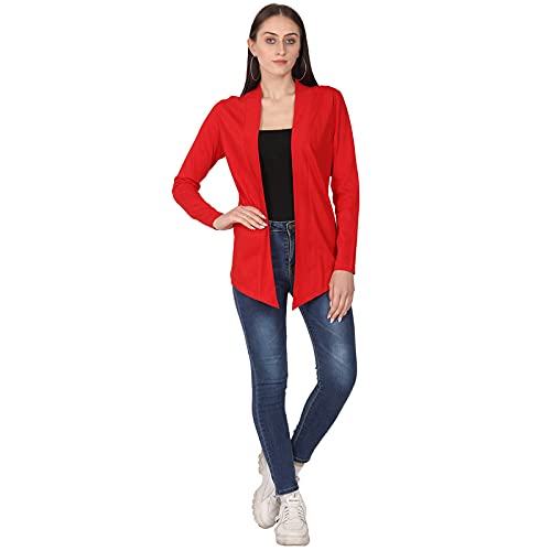 Faricon Women Full Sleeve White Shrug Stylish Regular Fit