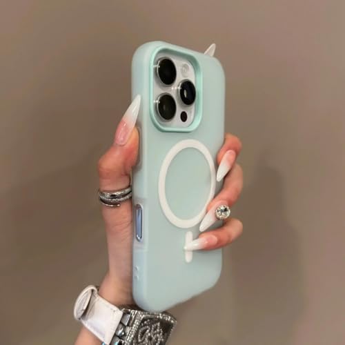 Coque iPhone 15 magnétique verte charge induction housse de protection mate