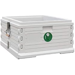 Apimaye Insulated Deep Super 10 Frame [NO Frames Included] (White Body Green Entrance)