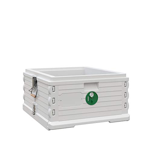 Apimaye Insulated Deep Super 10 Frame [NO Frames Included] (White Body Green Entrance)