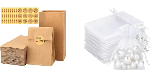 Sacs en papier kraft et organza G2PLUS, emballages DIY robustes et raffinés