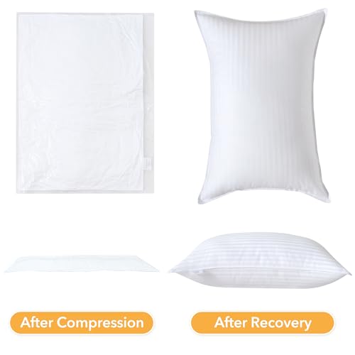 Oubonun Queen Size Pillows Set of 2 - Fluffy & Supportive Down Alternative Pillows with Zippered Cotton Cover - Breathable and Cool for All Sleeping Positions - Machine Washable - 20"x30"