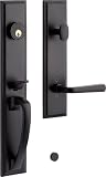 Signature Hardware 479113 Aurick Right Handed Solid Brass Keyed Entry Door Lever Set with 2-3/8' Backset