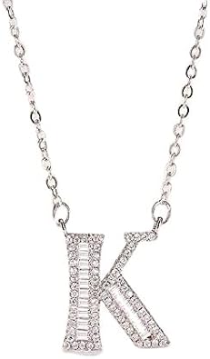 Silver Plated Necklace A-Z Name Letter Gift