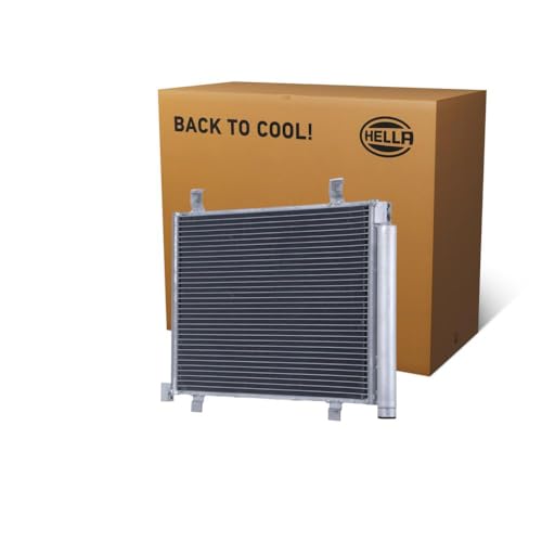 HELLA 8FC 366 221-331 Condensador, aire acondicionado - Tubos refrigerantes paralelo - Aluminio - con juntas - con secador