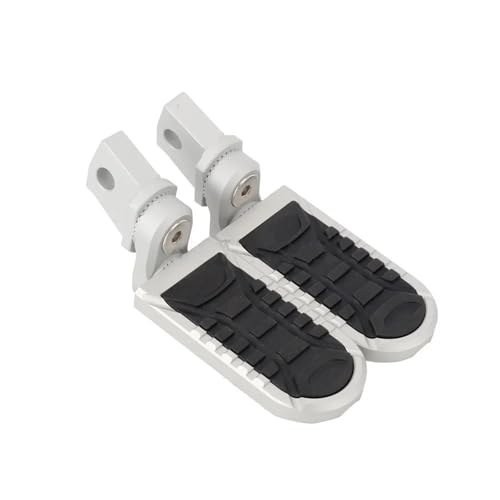 POLOFZFGKZ Für B&MW R18 (2020–2023), R 18 CLASSIC/BAGGER TRANSCONTINENTAL Motorrad-Fußraste Vorne Motorrad Fußstütze Pedale(Silver With Adapter)