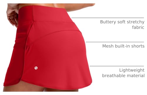 Image of SANTINY Skorts for Women with Pockets High Waisted Golf Skirts with Shorts A Line Athletic Tennis Skirt for Casual Pickleball