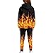 YECARYPOD Burning Fire Girls Boys Clothes Fall Outfits 2 Piece Sweatsuit Kids Tracksuit Oversized Sweatshirt and Fall Fashion Sweatpant with Pockets Children's Sportswear