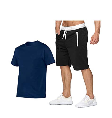 T-shirt manches courtes coton homme pantalon long ensemble de nuit décontracté taille S 805