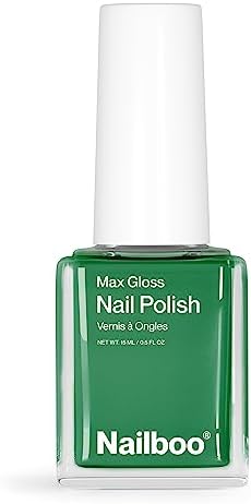 Nailboo PREMIER Max Gloss Nail Polish, (Rich Green) Exotic Emerald Nail Color, DIY Nails Salon Quality, Glossy Non-Gel Nail Polish, 0.5 oz.