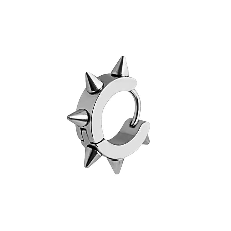 the men thing SPYRAL SILVER - Titanium Steel Stud Earrings for Men & Boys (1 Pcs)-picture-4