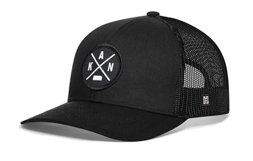Image of HAKA State City Trucker Hat for Men & Women, Adjustable Baseball Hat, Mesh Snapback, Sturdy Outdoor Black Golf Hat