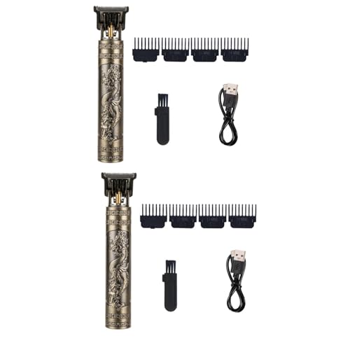 Zhdbchyuu 2X Afeitadora de Corte de Pelo para Hombres, Afeitadora Recargable, Afeitadora EléCtrica Vintage para Adultos, Afeitadora con Carga USB para el Hogar, BarberíA A