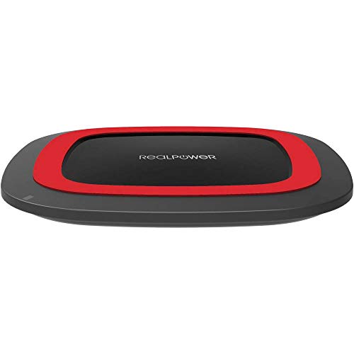 Realpower 257639 Chargeur sans Fil à Induction pour Téléphone, NoirRouge