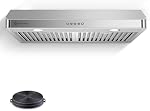 AMZCHEF Under Hotte de portée Cabinet 30 De pouce, 750CFM Cuisinière de cuisine en acier inoxydable 3 Contrôle du bouton de l'appareil d'échappement de vitesse LED lumières Lave-vaisselle-Safe Baffle Filtres Trois conception de sortie , Capuche en acier inoxydable avec contrôle de bouton, minuterie, LED lumières &