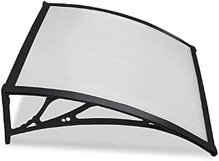 Yaheetech Front Door Canopy Outdoor Awning, Window Garden Canopy Patio Porch Awning, Rain Shelter Cover 120 x 80 cm Black
