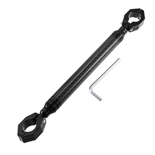 X AUTOHAUX Universal 22mm Aluminum Alloy Carbon Fiber Pattern Black Motorcycle Balance Bar Crossbar Handlebar Adjustable Motorbike