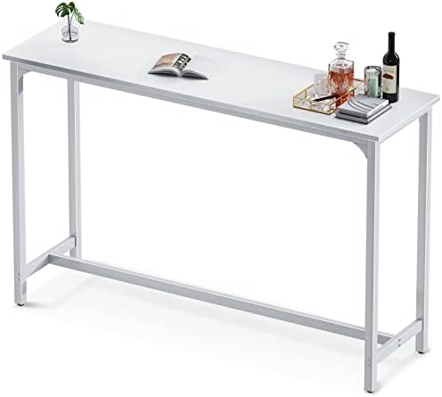 ODK 55" Bar Table, Bar Height Pub Table, Counter Height Bar Table, Rectangular High Top Kitchen & Dining Counter Tables with Sturdy Legs & Easy-to-Clean Top & 10 Min Quick Assembly, Indoor use, White