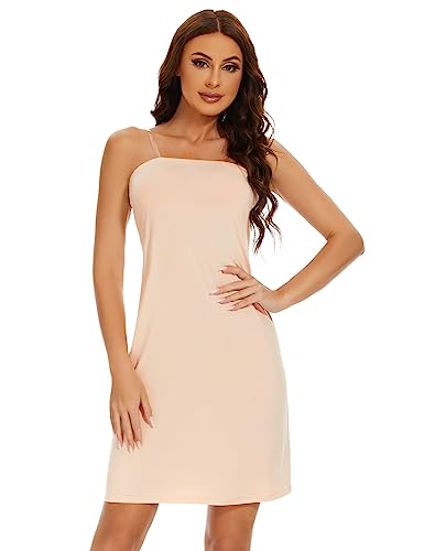 MANCYFIT Women's Full Slips Dress Tube Top Strapless Slips for Under Dresses Invisible Straps