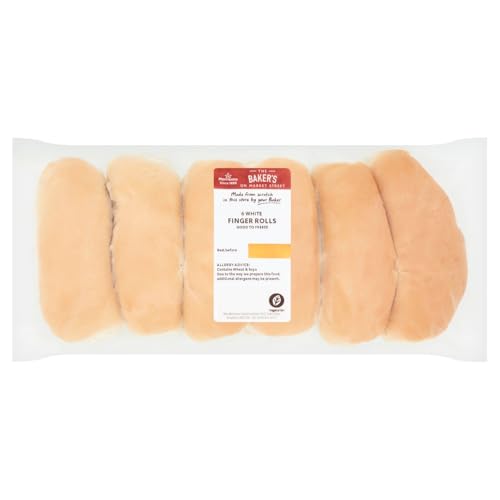 Morrisons Market Street 6 White Finger Rolls