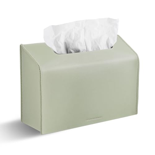 Haecsfl Leather Cover for Disposable Paper Hand Towel Box, Compatible with Kleenex Paper Hand Towel(1-Green)