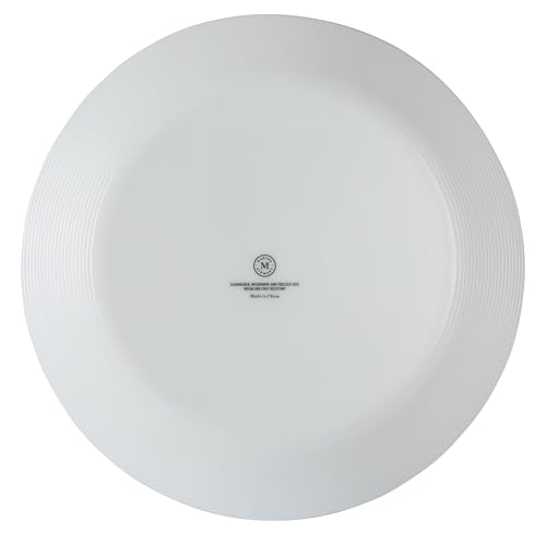 Image of Martha Stewart Opalton Dinner Plates 6-Piece 10-Inch Plate Set - Chip and Break Resistant Opal Glass Plates - White