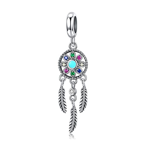 Image of BISAER Hamsa Hand Charm - Sterling Silver, Blue Gemstones Evil Eye, Fits Bangle, Bracelet, Necklace