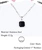 Ticome Black Onyx Pendant Necklace, Men's Metal Music Geometric Block Black Stone Simple Necklace, Fashionable Life Adventure Commemorative Stainless Steel Jewelry, Jewelry Gifts #1