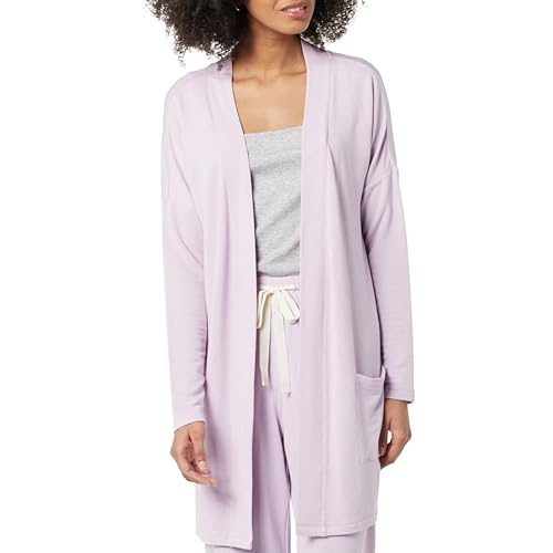 Amazon Essentials Cardigan Ultraleggero Aperto sul Davanti dalla vestibilità Comoda Donna, Lavanda, S
