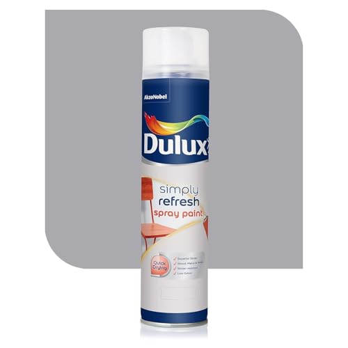 Dulux Simply Refresh Spray Paint | DIY, Quick Drying Gloss Finish for Metal, Wooden Furniture, Plastic, Walls, Cars & Bikes – 12 X 400ML (Silver)