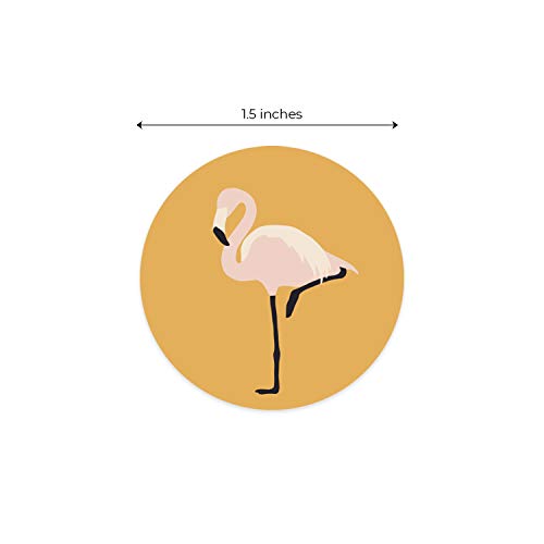 Sblabels LAMFBACH424A Chic Jungle Stickers / 250 Modern Jungle Toucan Label Roll / 1.5 Inch Flamingo Tropical Palm Stickers / 6 Beach Paradise Animal Designs thumb #5