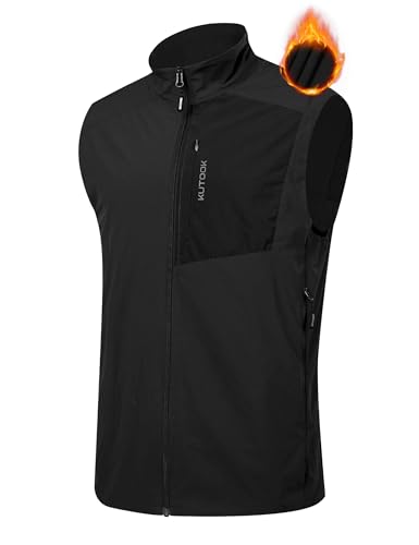 KUTOOK Męska kamizelka zimowa kamizelka męska sportowa kamizelka polarowa Softshell Trekking Wiatroszczelna kamizelka golfowa z podszewką górska piesze wycieczki jazda na rowerze i inne zajęcia na