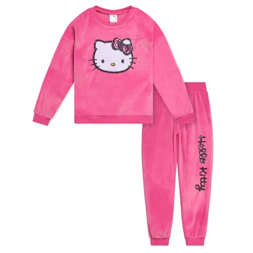 Image of Hello Kitty Girls' 2-Piece Sweatshirt and Joggers Set Toddler to Big Kid | 2-Piece Coordinated Set, Pullover Sweatshirt, Comfortable Jogger Pants, Ribbed Trim, Easy Pull-On Dressing