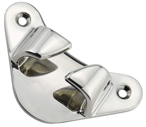 MerciL Boat Bow Chock Cleat Line Chock, 316 Stainless Steel Boat Angled Bow Chocks Dock Cleat for Boat Angled Yacht Deck Dock Mooring Rope Cleat Chock (1,Straight Shape), Silver