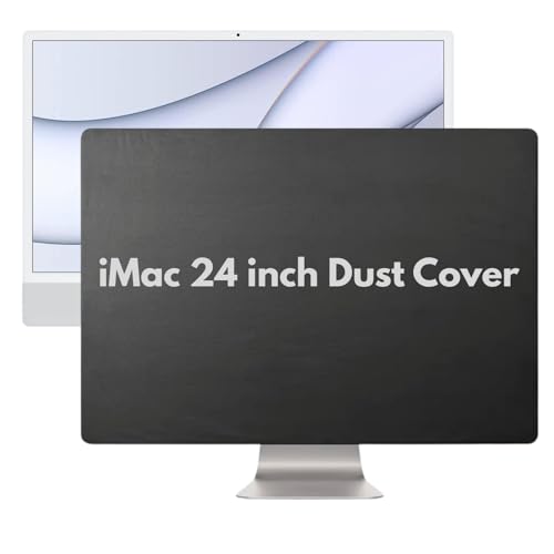 Image of Dorca Dustproof & Waterproof Monitor Cover for iMac 24-inch (2021 /2023 /2024) - Premium All-in-One Desktop Computer Dust Protector | Scratch-Resistant Fabric | Perfect Fit for Apple iMac M1 /M3 - Black