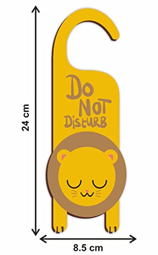Image of CVANU Do Not Disturb Lion Shaped Wooden Door Sign Hanger Size(24cm x 8.5cm) cv68