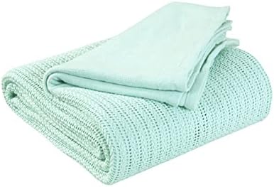 EHC Cotton Soft Hand Woven Reversible Lightweight Adult Cellular Blanket, Double 230cm x 230cm, White