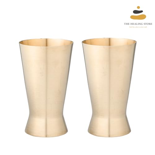 Image of THE HEALING STORE Bronze Kansa Glass, 200 ml Capacity, Gold, Medium Size (Glass 3)