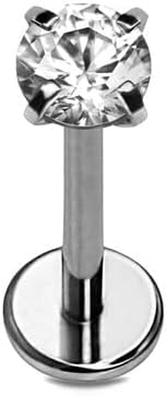 Cords Club Solitaire 3mm Flat Back Stud – ASTM-F136 Implant Grade Titanium - Push Pin Design for Sensitive Ears – Available in 18K PVD Gold Plated & Titanium Silver (Single Earring)