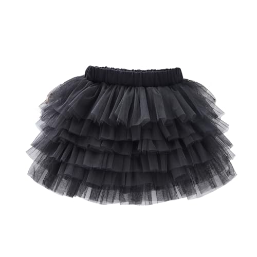 Jastore 6 Layered Tutu Skirt for Girls Princess Tulle Dance Skirts Toddler Girl Ballet Tutu Skirt (US Age 5 Years 8 Years Black)
