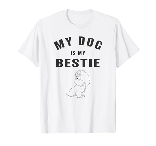 T-shirt Disney Lady and the Tramp My Dog Is My Bestie cadeau idéal pour amoureuse des animaux