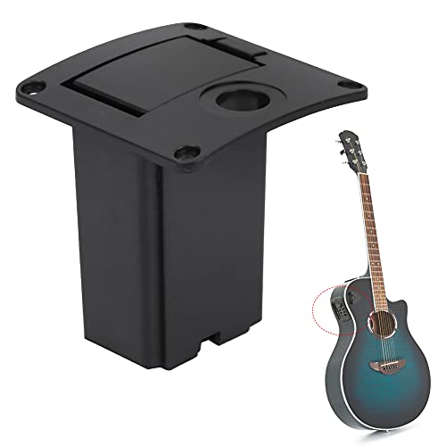 Tomotato 9V Battery Cover Battery Box Case Compartment Holder Guitar Battery Box Guitar Pickup Battery Box Case Cover Holder Case Holder Replacement for Active Guitar Bass(Black)