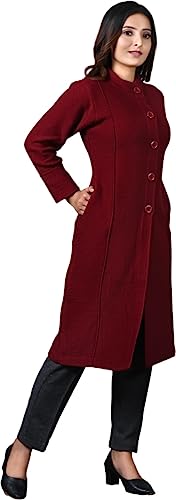 Image of TWENTY ME Winter Wear Casual Acrylic Wool Full Sleeve with Pockets Women's Extra Long Cardigans (4328)