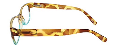 Calabria 4373Cb Bifocal Reading Glasses +3.50 Tortoise Blue Women Bi-Focal Readers Trendy Cheater Stylish Eyeglass Soft Case #TOP1