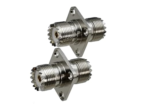 2 szt. Adapter złącza UHF SO239 żeńskie gniazdo do SO239 żeńskie gniazdo 4 otwory kołnierz konwerter koncentryczny RF 50ohm zacisk przewodowy
