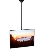 WALI Long Arm TV Ceiling Mount, Fits Most LED, LCD, OLED and Plasma Flat Screen Display 26 to 65 Inch, up to 110 Lbs, Height Extension up to 58 Inch, Mounting Holes up to 400x400mm (CM2665XL), Black