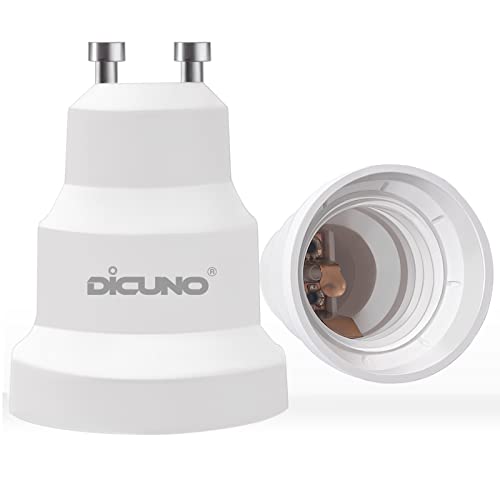 DiCUNO GU10 vers E27 Adaptateur de culot de lampe, Convertisseur de GU10 a E27 pour lampe LED/incandescence/halogène/CFL, 60W, 250V, Résistance max à la...