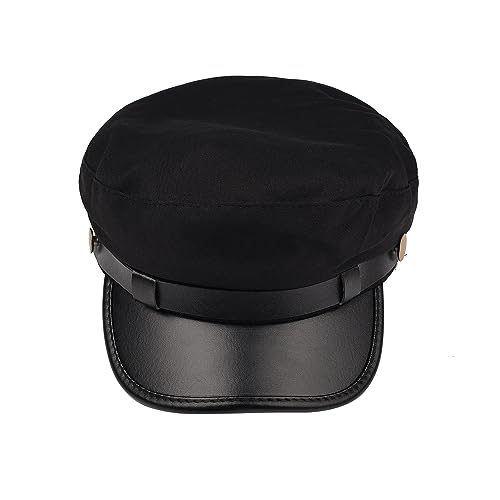 NAUZE Black Chauffeur Hat Limo Driver Hat Taxi Driver Theme Hat for Chauffeur Fancy Dress Festival Costume Accessory(Black) - Image 4